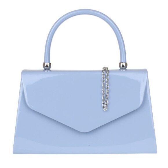 Gіrlу Һаnԁbаgѕ Handbags - 7018 Patent Clutch Bag Handbag Small Hard Case Baby Blue